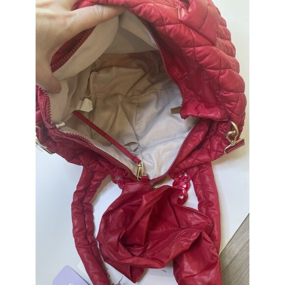 Jill & Ally Quilted Nylon Tote Bag Red NWT - Picture 10 of 10